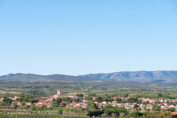Fototapeta premium view of the city of the city Espira de l'Agly, Pyrénées Orientales, France