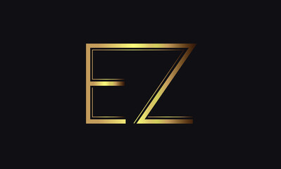 Fototapeta premium Golden Luxurious letter EZ / ZE 