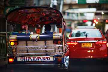 TUK-TUK Taxi car Thailand traffic on the street