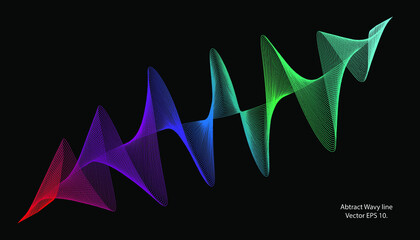 Obraz premium Abstract wave lines background, colorful wave line vector background 