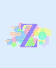 Blocked vibrant pastel-colored background with letter Z for company name.