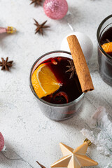Winter spice beverages with orange and cinnamon