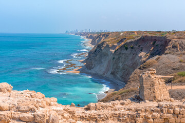 Apollonia National Park (Tel Arsuf)  in front of the Mediterranean Sea - Israel, September 2021