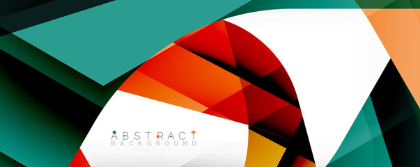 Geometric abstract background - multicolored abstract shapes on white. Vector Illustration For Wallpaper, Banner, Background, Landing Page