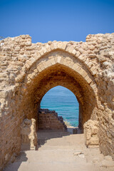 Apollonia National Park (Tel Arsuf)  in front of the Mediterranean Sea - Israel, September 2021