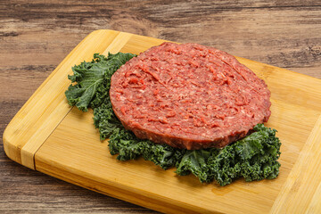 Raw beef burger cutlet for burger