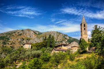 Fototapeta na wymiar Church of Madone del Poggio, Near the Village of Saorge, Alpes-Maritimes, Provence, France