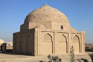 Alemberdar Mausoleum is located in the ancient city of Amul. The tomb was built in the 12th century during the Great Seljuk period. Turkmenabat, Turkmenistan.