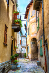 Narrow Street in La Brigue, Alpes-Maritimes, Provence, France