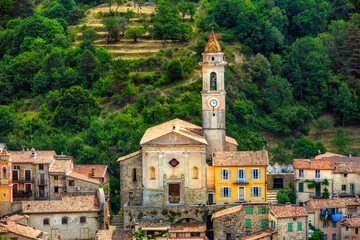 Fototapeta na wymiar Church of St Margaret in the Village of Luceram, Alpes-Maritimes, Provence, France