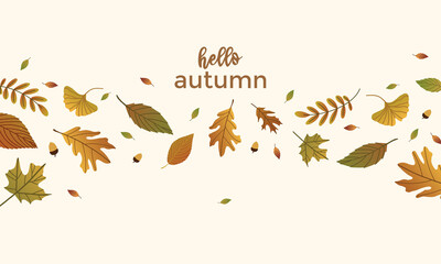 Flat Design Autumn Leaves Background