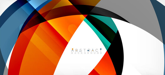 Obraz premium Geometric abstract background. Circle created with overlapping color shapes. Vector Illustration For Wallpaper, Banner, Background, Landing Page