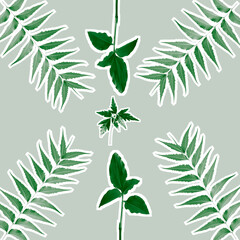 Pattern with Azadirachta indica  green leaves