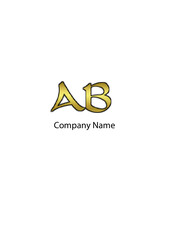 AB, BA, A, B abstract logo letters monograms.