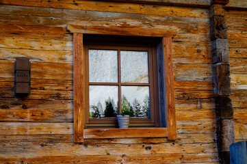 a traditional alpine wooden cabin in the Gramai Alm region in the Austrian Alps (Austria)	