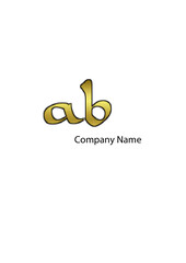 AB, BA, A, B abstract logo letters monograms.