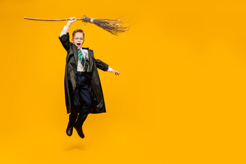 magician flying on his broom