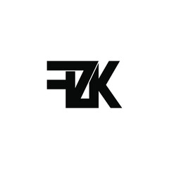 Obraz premium fzk initial letter monogram logo design