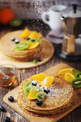 Crepes or bliny with fruit	