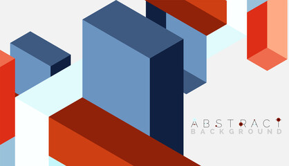 Abstract background. 3d cubes, cubic elements and blocks. Techno or business concept for wallpaper, banner, background, landing page