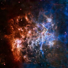 galaxy background with nebula, stardust and bright shining stars. Elements of this image furnished...