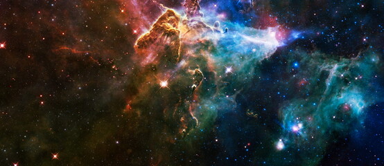 galaxy background with nebula, stardust and bright shining stars. Elements of this image furnished...