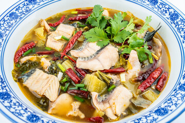 Chinese Chongqing cuisine pickled fish with pickled cabbage