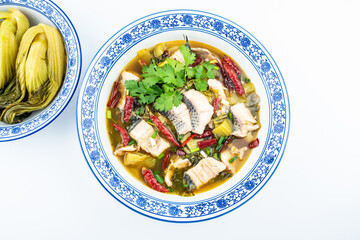 Chinese Chongqing cuisine pickled fish with pickled cabbage
