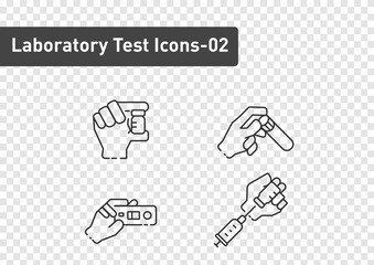 Laboratory Tests outline icon set isolated on transparency background ep02
