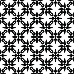 floral seamless pattern background.Geometric ornament for wallpapers and backgrounds. Black and white pattern.