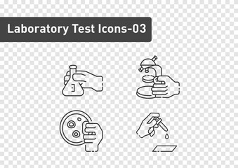 Laboratory Tests outline icon set isolated on transparency background ep03
