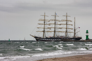 Tall ship at the Hanse Sail in Warnemünde