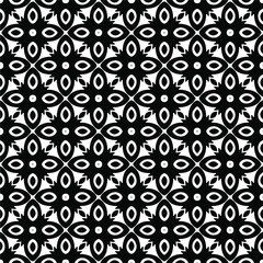 floral seamless pattern background.Geometric ornament for wallpapers and backgrounds. Black and white pattern.