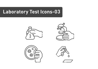 Laboratory Tests outline icon set isolated on white background ep03