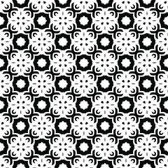  floral seamless pattern background.Geometric ornament for wallpapers and backgrounds. Black and white pattern.