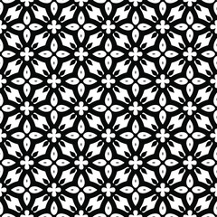  floral seamless pattern background.Geometric ornament for wallpapers and backgrounds. Black and white pattern.