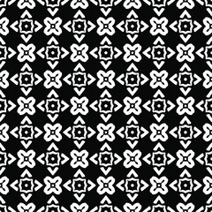  floral seamless pattern background.Geometric ornament for wallpapers and backgrounds. Black and white pattern.