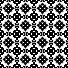  floral seamless pattern background.Geometric ornament for wallpapers and backgrounds. Black and white pattern.