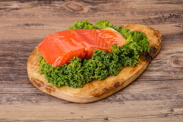 Salmon fillet slice for cooking