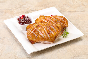 Roasted duck breast with sauce