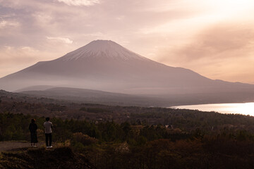 Fototapeta premium 山中湖・パノラマ台から見た夕焼け