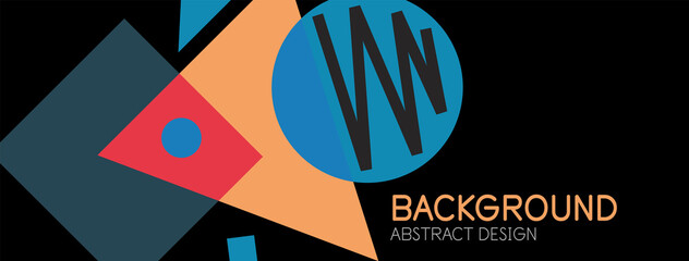Abstract background. Blocks, lines, triangles, circles composition. Techno or business concept for wallpaper, banner, background, landing page