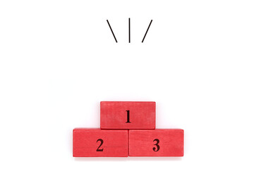 ブロックで作られた表彰台