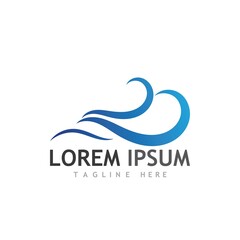 Water wave icon vector