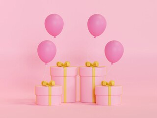 gift box colorful birthday and happy new year party 3d rendering