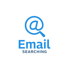 Simple Line Email Searching Logo Design Template. Suitable for Email Service Technology Digital Marketing Business Brand Company Logo Design.