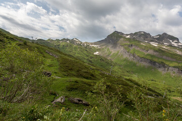 Fototapeta premium Neige sur les sommets vers Chavanette