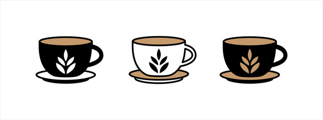 Coffee cup icon. Coffee cup icons vector set.