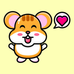 cute hamsters cartoon illustration vector graphic