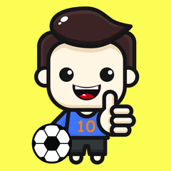 cute soccer cartoon illustration vector graphic